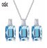 Buy S925 Crystal Necklace Earrings Jewellery Set Blue