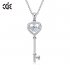 Best CDE S925 Crystal Pendant Key White(Not Included Necklace)