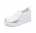 Discount Platform Shoes Hidden Wedge Womens White Silver Store