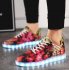 Popular Led Couple Shoes Camouflage Sneakers Womens Red
