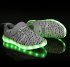Led Running Shoes Kids Velcro USB Charge Sneaker Gray