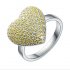 Fashion Honeycomb Full Diamond Heart Ring Ladies s925 Ring