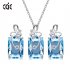 New S925 Crystal Necklace Earrings Jewellery Set Blue