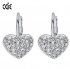 Fashion CDE S925 Crystal Earring Heart Shop