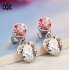Cheap Creative S925 Silver Crystal Earring Heart Pink White
