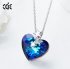 Fashion CDE S925 Crystal Pendant Necklace Heart Star Blue