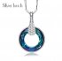 New CDE S925 Crystal Pendant Necklace Circle