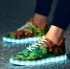Trend Led Couple Shoes Camouflage Sneakers Womens Green