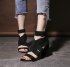New Chunky High Heels Sandals For Girl All Black Online