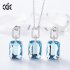 Quality S925 Crystal Necklace Earrings Jewellery Set Blue