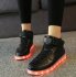 Womens Led Shoes Air Force High Top Sneakers All Black