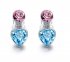 Fashion Creative S925 Silver Crystal Earring Heart Blue Pink