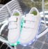 Fashion Sneakers Low Top Kids Led Shoes All White