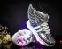 Cool Led Kids Shoes USB Charge High Top Wings Silver