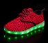 Cool Led Running Shoes Kids USB Charge Sneaker Red
