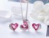 Popular S925 Crystal Necklace Earrings Jewellery Set Pink Silver