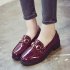 Fashion Oxford Shoes For Womens Leather Burgundy